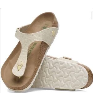 Birkenstock Women's Off-White Gizeh Thong Sandals Vegan
